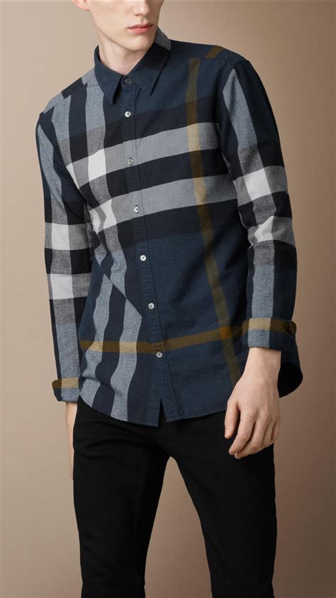 plaid burberry shirt|Burberry flannel shirt men's.